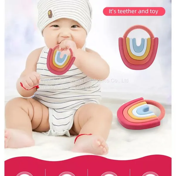 Silicone Baby Teething Toys Rainbow Teether photo-2