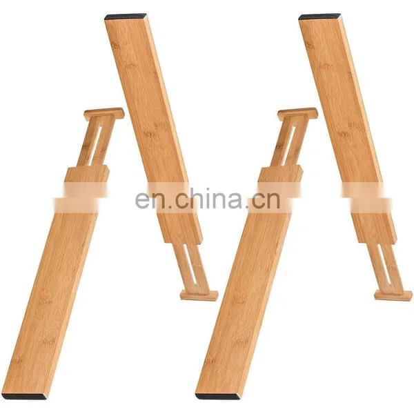 Bamboo Telescopic Divider Adjustable Kitchen 4 Drawer Organizer Partition Expandable Drawer Dividers photo-5