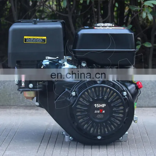 BISON Small Best Quality Air Cooled Ohv 190f 15hp 420cc Gasoline Petrol Engine Electric Start photo-3