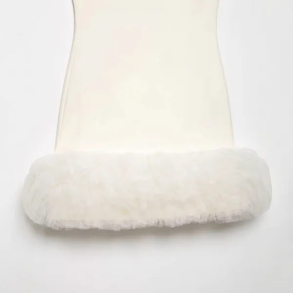 Fashionable and Casual Fluffy Hem Silk Mesh Short Dress for Women photo-5