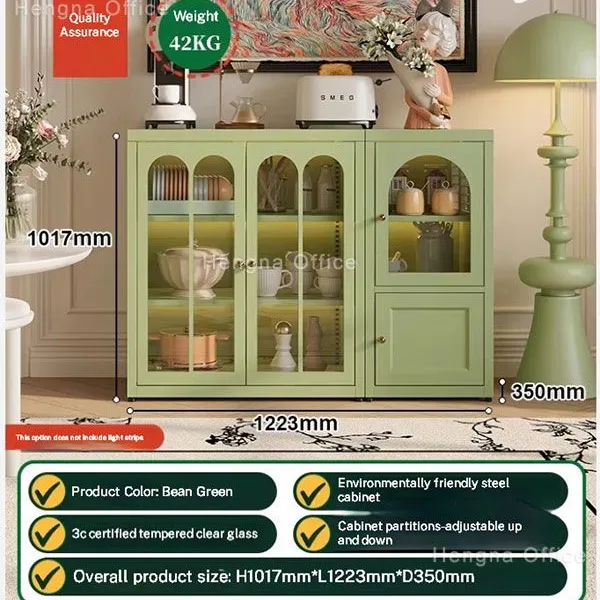 Multi-Functional Steel Storage Cabinet With Adjustable Shelves | Easy-to-Clean | Ideal for Organizing Coffee Beans and Decor