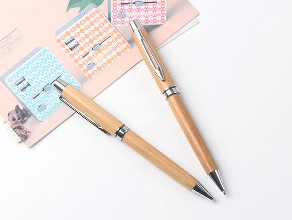 Customized LOGO Bamboo Pen With Metal Parts and Black Ink for Company Gift, Exhibition Use photo-3