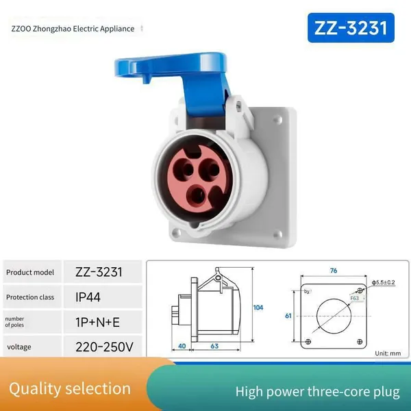 Industrial Plug Connectors, Waterproof and Explosion-proof Aviation Plugs, 3-pin, 4-pin, 5-hole, 16a/32a Mating Sockets photo-4