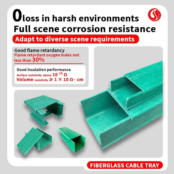 Fiberglass cable tray, fire-resistant and flame-retardant trunking, large-span FRP anti-corrosion trunking, ladder type power cable conduit box