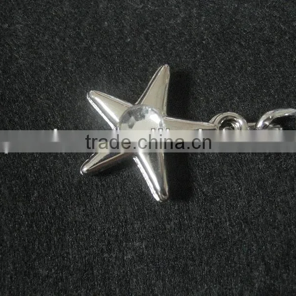 METAL CHAIN WITH ONE SIDE CLIP END OTHER SIDE ABS PLASTIC STAR/PLASTIC STONE ENDING photo-2