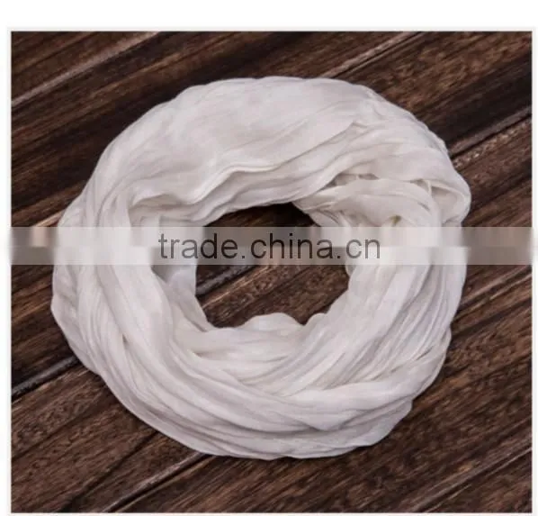 Trend All-match Dubai Muslim Man Women Neck Warmer Real Silk Solid Infinity Scarf photo-2
