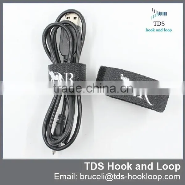 Company Logo Printed Hook and Loop Cable Ties photo-5