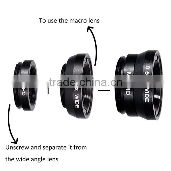 New Arrival Magnet High Quality Clip 3 in 1 Mobile Phone Fisheye Camera Lens for Iphone photo-2