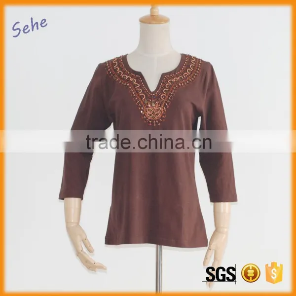 Hot New Products Medium Sleeve Blouses Wholesale Arabic Women Clothing Supplier's Choice