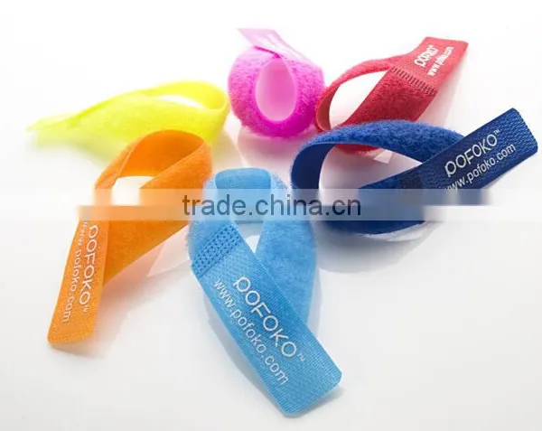 Logo Printing Adjustable Hook and Loop Cable Ties in Good Quality Quality Choice photo-3