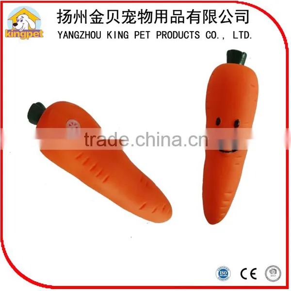 Best Selling Soft Dog Food Toy Squeaky Rubber Carrot Vegetable Chew photo-3