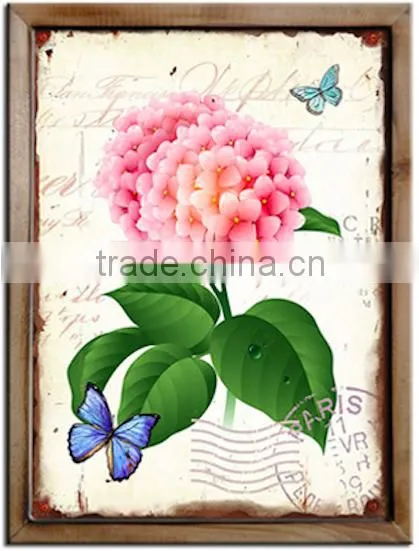 Red Flowers Decorative Stamp Printing Wall Picture