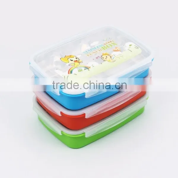 Take Away Stainless Steel Metal Body Covered With PP Plastic Food Storage Container Set photo-2
