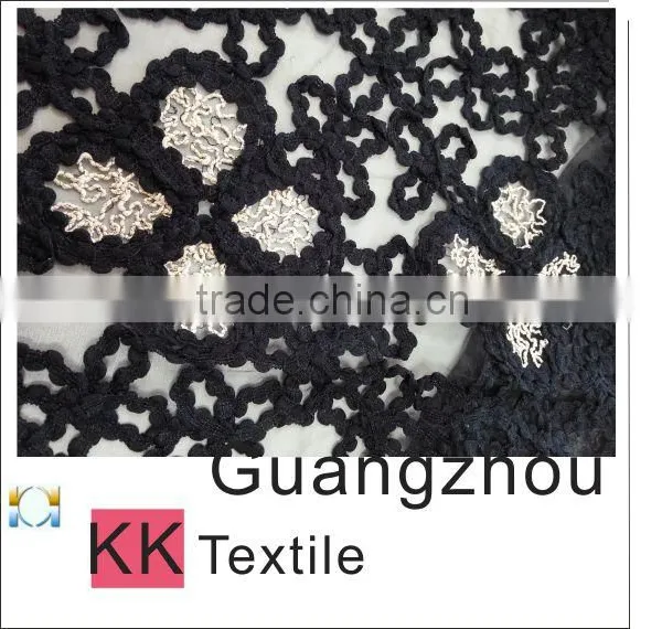 2014 Hottest Organza Metal Mesh Textile Fabric#7893 Sequin Embroidery Fabric photo-2