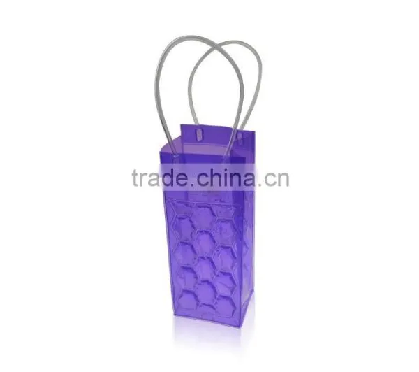 Decorative Pink PVC Wine Bottle Cooling Bag photo-2