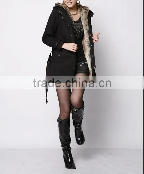 New Ladies Women's Winter Warm Casual Parka Fur Jacket Hooded Lady Jacket photo-2