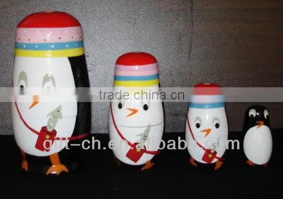 Wooden Russian Doll, 5pc Rolly/Polly Nesting Babushka Doll Set photo-4
