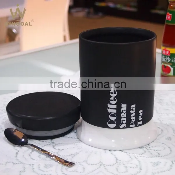 3 Size Porcelain Canister Wood Lid photo-3