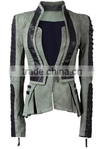 2014 Ladies pu Leather Jacket in Apparel, Wholesale Fashion PU Leather Jackets Ladies Leather Jacket Women H photo-3
