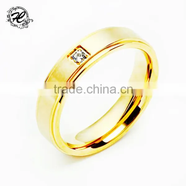Wholesale 316l Stainless Steel Lastest Ring Desiold Fancy Diamond Gold Wedding Ring