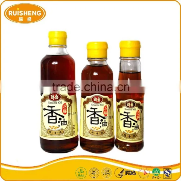 Halal Factory Food Seasoning Glass Bottles Pure Sesame Oil