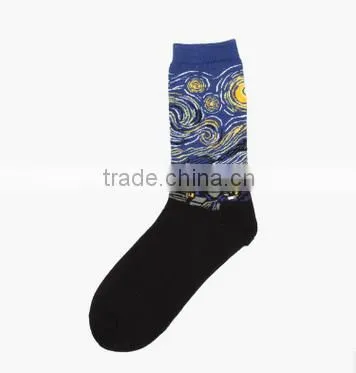 Painting Art Men Women Socks Funny Novelty Starry Night Vintage Retro Socks photo-2