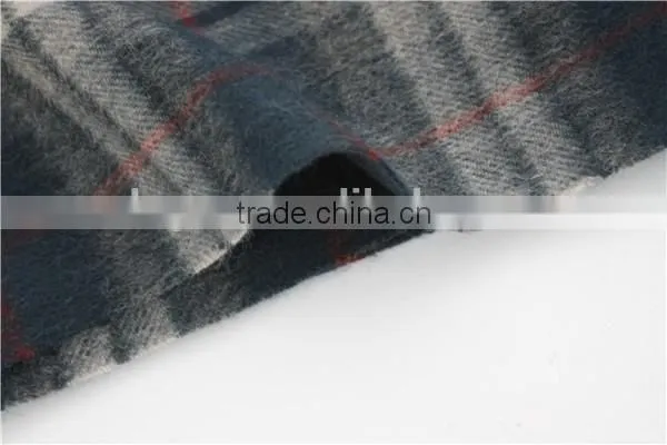 Dark Green Checked Wool Scarf photo-2