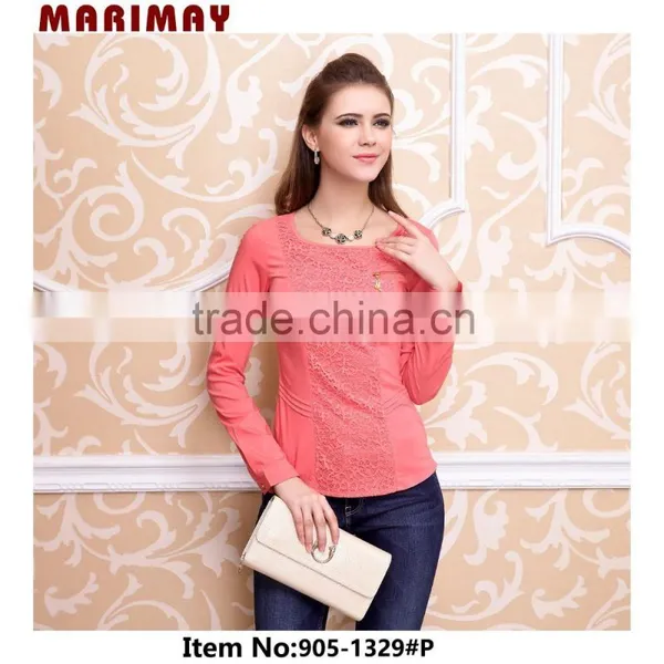 Chinese Website Designer Clothing, Woman Wear Lace Blouse of Long Sleeve