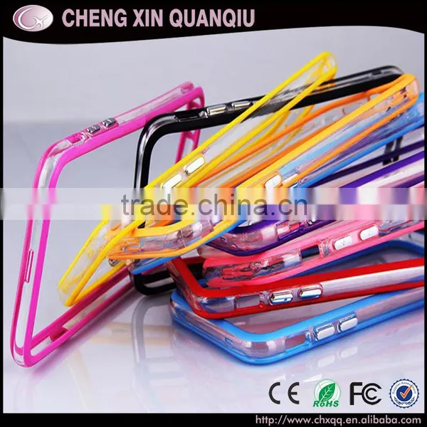 Transparent PC + TPU Frame With Metal Button Bumper Protective Case Cover for Blackberry Q5 Q10 Z10