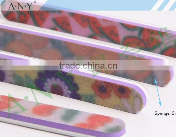 Nail Art Care Rough Sand Wite Paper Plus Sponge Oval Nail File 100/180 Grit photo-3