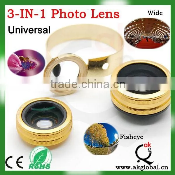 Universal 3in1 Clip-On Fish Eye Lens Wide Angle Macro Mobile Phone Lens For IPhone photo-2
