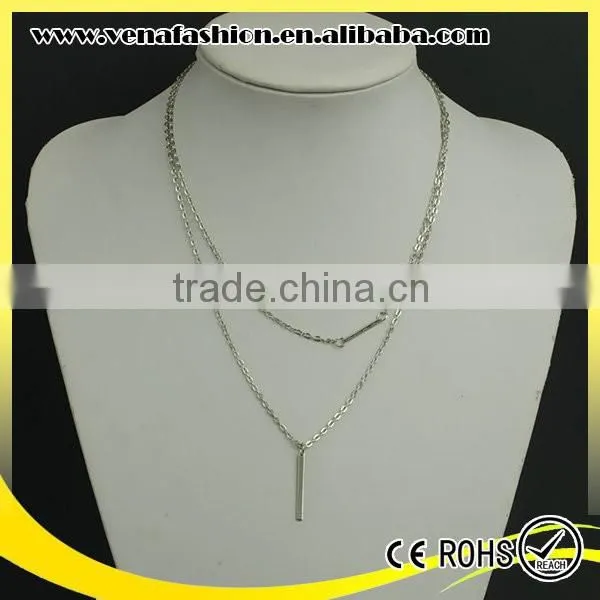 Cheap Double Layers Ebay Cheap Silver Necklace photo-4