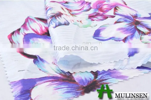 Shaoxing Mulinsen Woven New Design Print Stretch Satin Jacquard Fabric photo-3