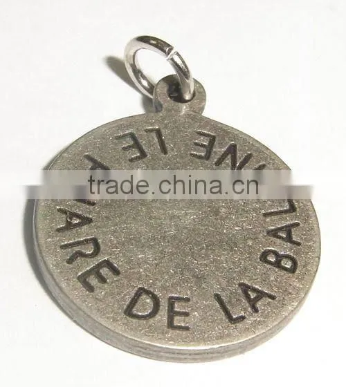 Eco-friendly Round Shape Metal Zipper Puller Wilth Engraved Logo for Garment