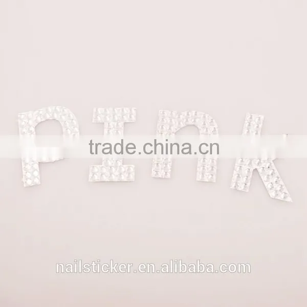 Custom High Quality Bling Letter Rhinestone Sticker Sheets 3d Acrylic Self-adhesive Sticker Glitter Letter Diamond Sticker photo-3