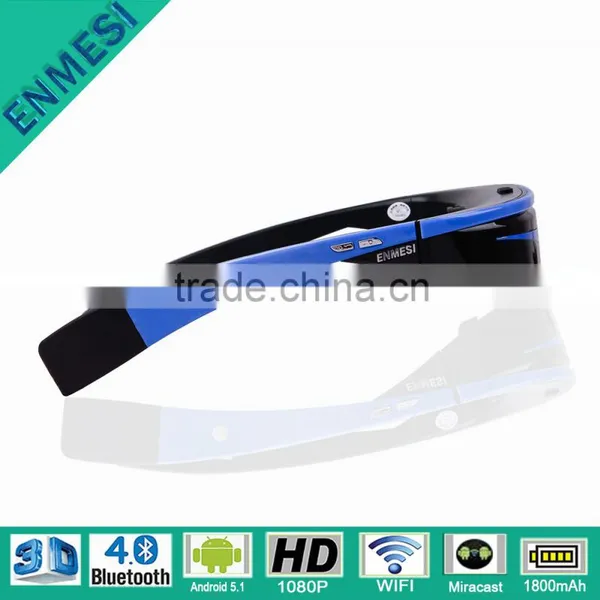 High Resolution 1080p Android Bluetooth Wifi HD Smart 98" VR Glasses Video