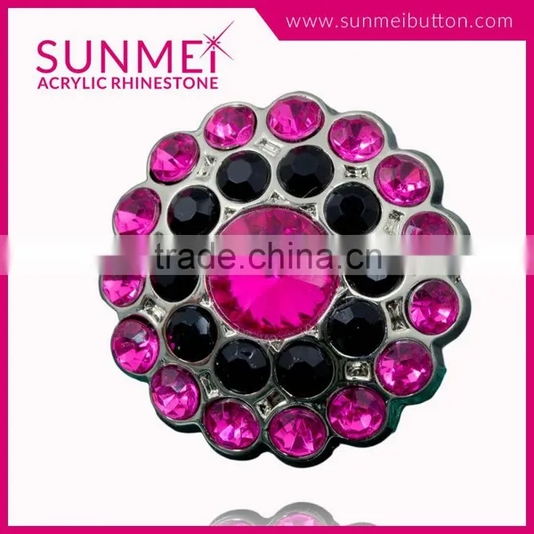 Taiwan Wholesale Fashion 26mm Rhinestone Snowflake Embellishments Button photo-6