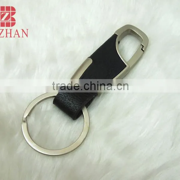 Black Leather Matte Keychain/Fashion Gentleman Carabiner Key Holder photo-2
