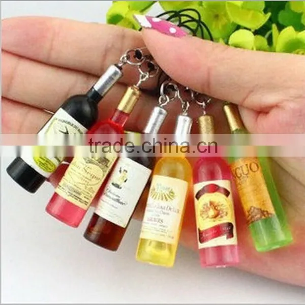PVC Grape Wine Bottles Cartoon Action Figures Movie Cell Phone Strap Charms Mobile Chain Strings Strap