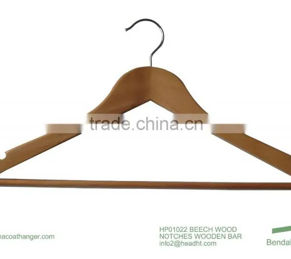 HEAD Set of 8 Curved Clothes Hanger Natural Color Wood photo-5