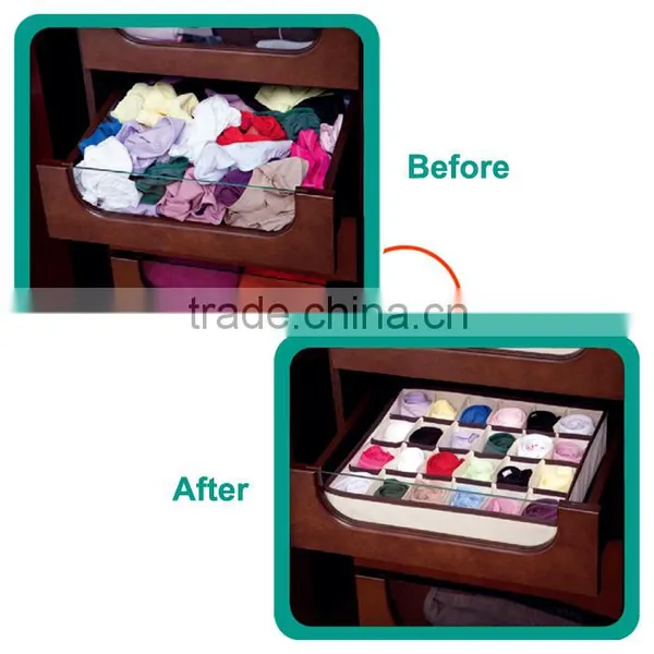 Collapsible Storage Boxes Foldable Bra Underwear Closet Organizer Drawer Dividers 4 Set photo-5