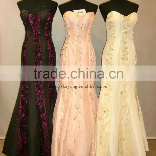 Sexy Backless Off-shoulder V-neck Fishtail Taffeta Beaded Long Lace Best Evening Dress photo-4