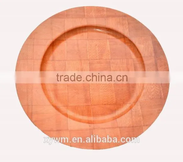 China Wholesale Red Wooden Woven Dessert Plate photo-5