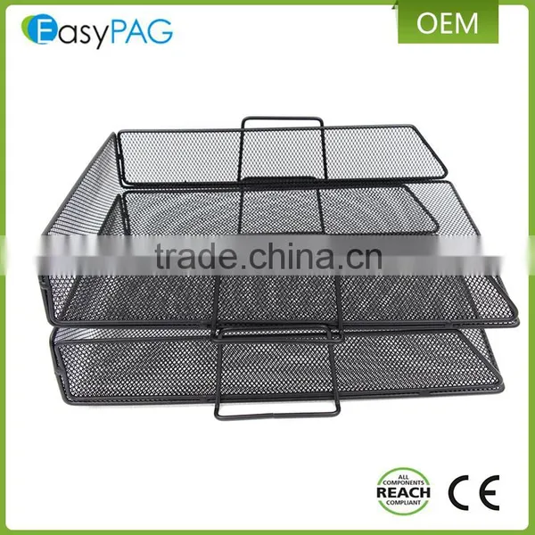Metal Mesh Desk Office Desk Organzier Magazine Rack / Holder Document Tray With Becket photo-2