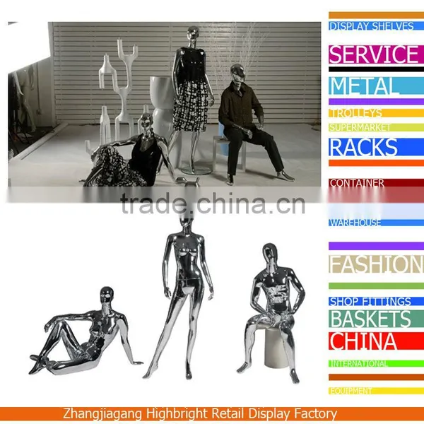 Silver Whole Body Sexy Female Sitting Models