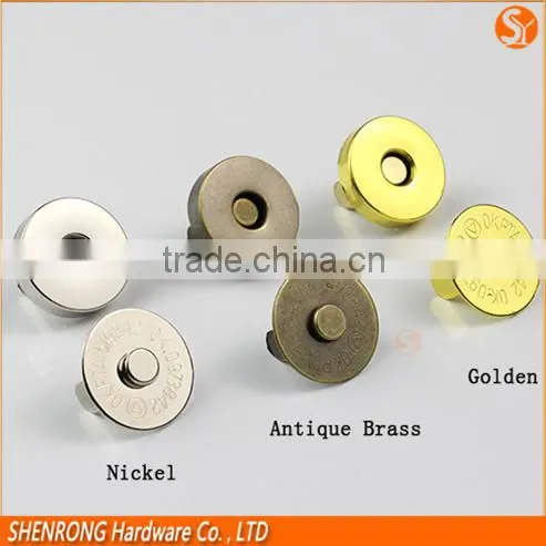 Leather Bag Label Metal Magnetic Button 14 mm Round Shape photo-5