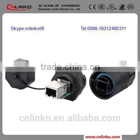 IP67 Waterproof Electric Male Cat5 RJ45 Female Connector for Network