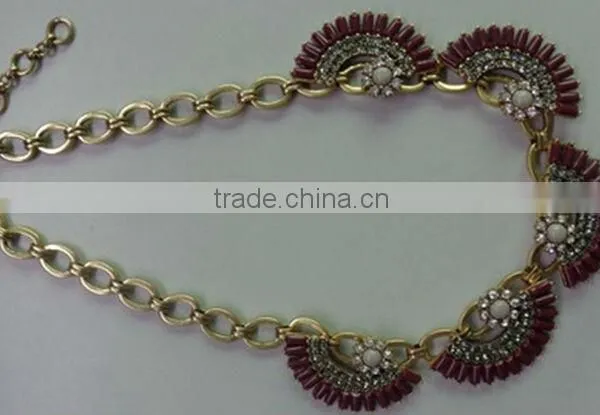 2014 Most Popular Short Charm Coarse Chain Necklace With Acrylic