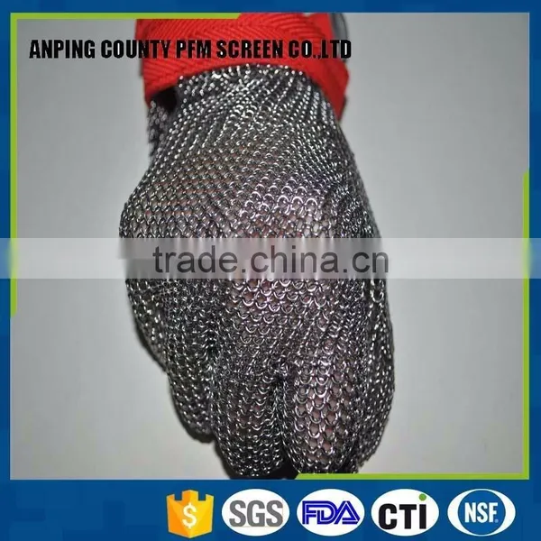 Stainless Steel Mesh Hand Safty Cut Resistant Chain Mail Gloves for Buthcer photo-3