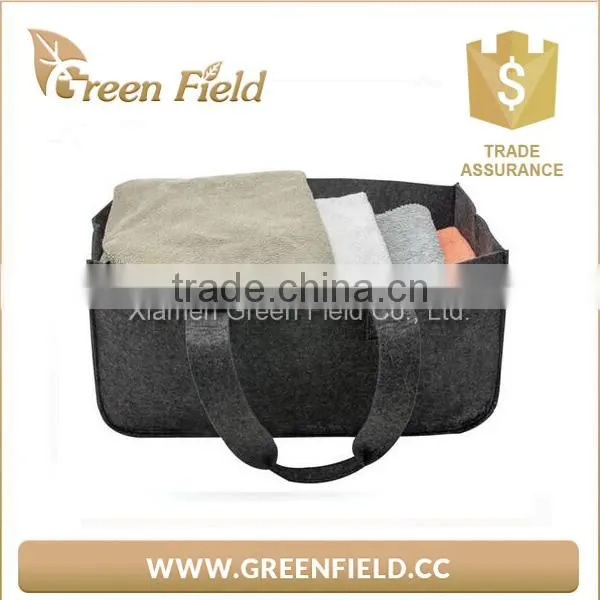 Best Sale Customize Woven Felt Storage Basket for Firewood Wool Felt Firewood Basket photo-2